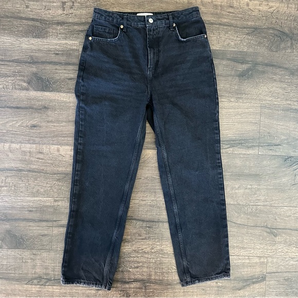 Free People Dakota Straight Leg Jean in Black Sz 29 - Picture 2 of 9